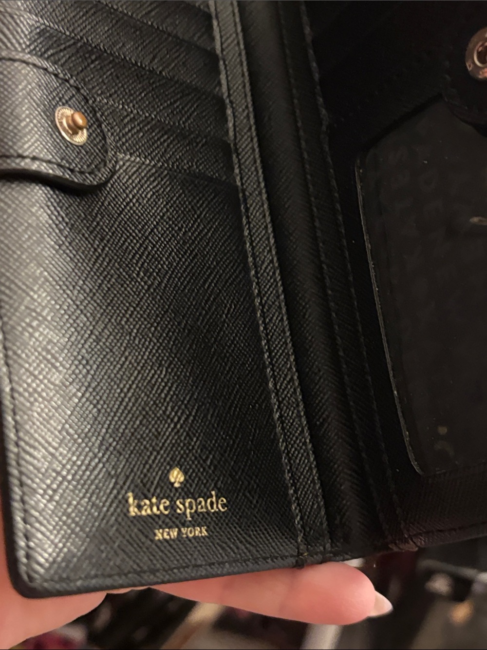 kate spade Red Black Plaid Zip Card Holder - Picture 8 of 11